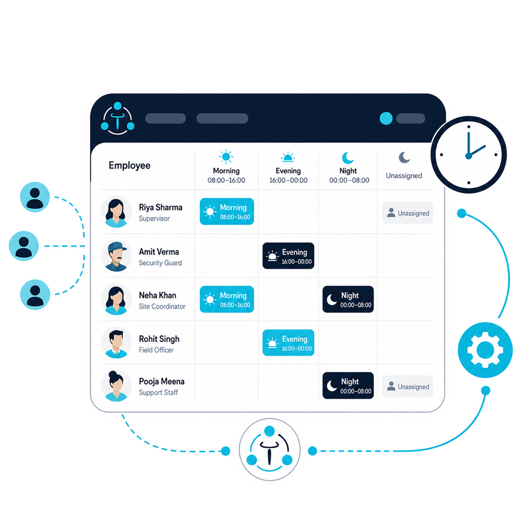 Roster Scheduling illustration